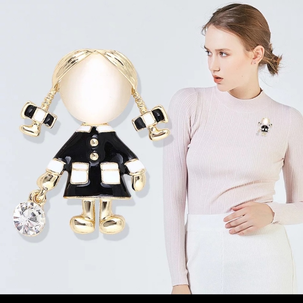French little girl rue cambon paris Couture brooch